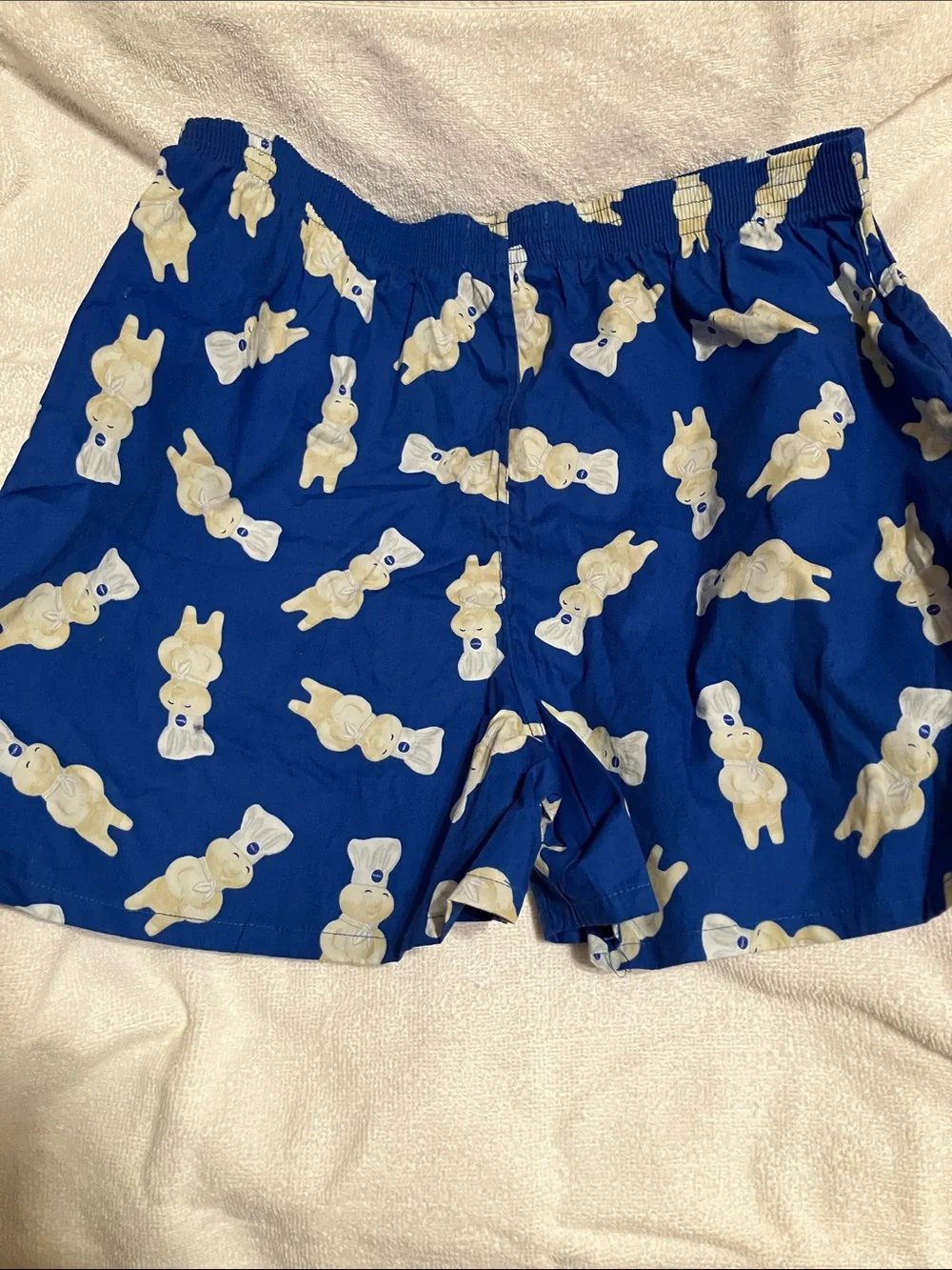 Men's Navy Boxer Briefs with Cream Bear Pattern